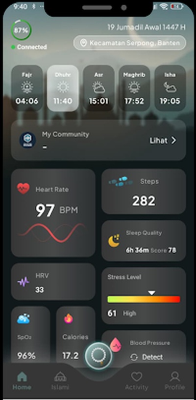 AFIAT Smart Ring IoT & Health UI